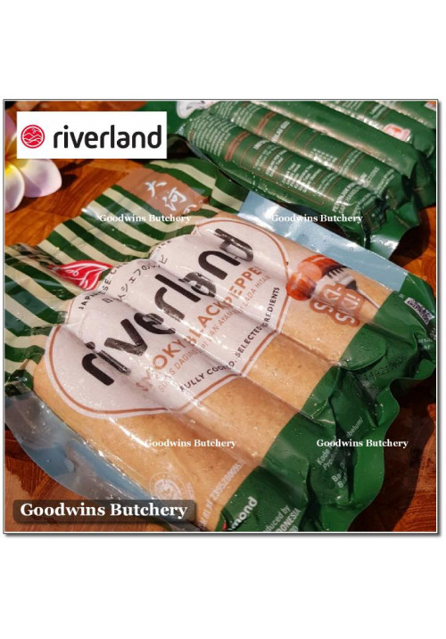 Riverland frozen sausage BEEF & CHICKEN SMOKY BLACKPEPPER 6" 15cm 5pcs 360g